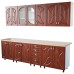 Bucatarie Zebra 260 cm din MDF Cedru frunza cu blat termoizolant crem